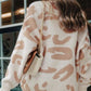 Leopard V Neck Button Down Cardigan
