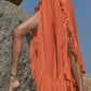 Ruffled Slit Wide Leg Pants