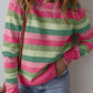 Striped Round Neck Long Sleeve Sweater