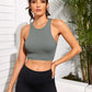 Cropped Round Neck Sports Tank Top