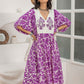 Printed Tie Neck Midi Dress