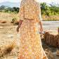 Printed Half Sleeve Top and Slit Skirt Set