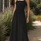 Frill Square Neck Wide Strap Dress