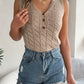 Openwork V-Neck Knit Vest