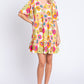 GeeGee Floral V-Neck Ruffle Hem Mini Dress