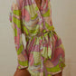 Tied Button Up Long Sleeve Dress