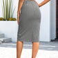 Plaid Twist Front Split Skirt