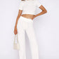 Round Neck Short Sleeve Top and Pants Set
