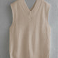 Ribbed V-Neck Sleeveless Sweater Vest