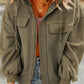 Zip-Up Drawstring Hooded Jacket