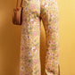 Floral Slit Wide Leg Pants