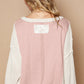 POL V-Neck Floral Patch Ribbed Knit Top