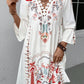 Lace Detail Printed Three-Quarter Sleeve Dress