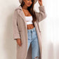 Pocketed Collared Neck Dropped Shoulder Cardigan