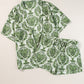 Printed Open Front Top and Shorts Set