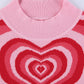 Heart Mock Neck Sweater Vest