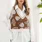 Printed Plunge Neck Sweater Vest