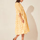 Floral Tie Neck Lantern Sleeve Dress