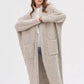Pocketed Open Front Long Sleeve Longline Cardigan