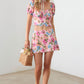 Le Lis Floral Puff Sleeve Crop Top and Mini Skirt Set