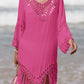 Cutout Fringe Scoop Neck Cover-Up