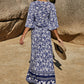 Printed Half Sleeve Top and Slit Skirt Set