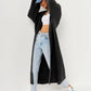Open Front Long Sleeve Longline Cardigan