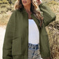 Baseball Collar Floral Quilted Jacket