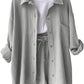 Texture Button Up Shirt and Drawstring Shorts Set