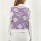 Printed Plunge Neck Sweater Vest