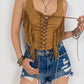 Fringe Lace-Up Vest