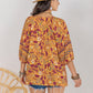 Printed Tie Neck Blouse