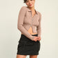 HYFVE Ribbed Double Zip Cropped Cardigan