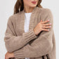 Pocketed Open Front Long Sleeve Longline Cardigan