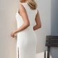 Split Round Neck Sleeveless Dress