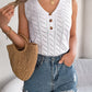 Openwork V-Neck Knit Vest