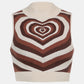 Heart Mock Neck Sweater Vest