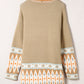 Geometric Open Front Long Sleeve Cardigan