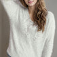 Bow Pearl Detail V-Neck Long Sleeve Sweater