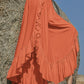 Ruffled Slit Wide Leg Pants