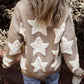 Star Button Up Long Sleeve Cardigan