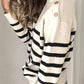 Striped Shoulder Detail Sweater