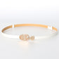 Skinny PU Leather Belt with Alloy Buckle