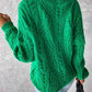 V-Neck Cable-Knit Long Sleeve Sweater
