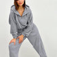 Half Zip Drawstring Hoodie and Pants Set