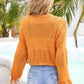 Drawstring Hem Round Neck Cropped Cover Up