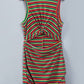 Cutout Striped Round Neck Sleeveless Dress