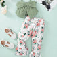 Girls Bow Detail Cami and Floral Flare Pants Set