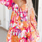 Sweetheart Neck Balloon Sleeve Tiered Mini Dress