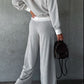Dropped Shoulder Hooded Top and Drawstring Pants Set